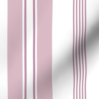 stripes - french ticking - dusty pink mauve