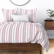 stripes - french ticking - dusty pink mauve