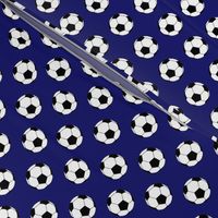 One Inch Black and White Soccer Balls on Midnight Blue