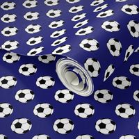 One Inch Black and White Soccer Balls on Midnight Blue