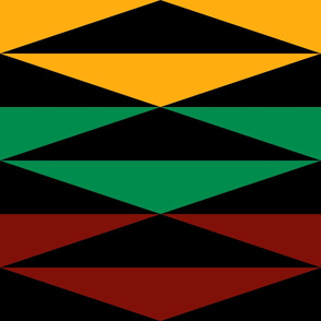 Jumbo Black, Yellow Gold, Dark Red, and Green Long Triangles