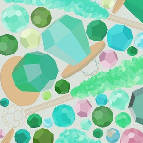 Candy Crystals, green & blue