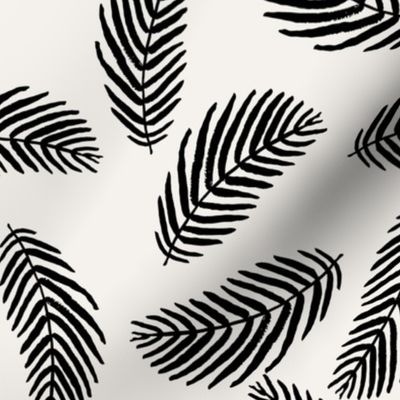 palms fabric - black and cream palm fabric