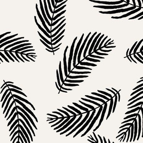 palms fabric - black and cream palm fabric