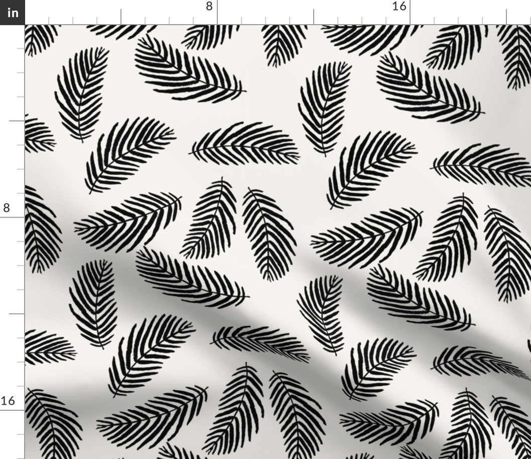 palms fabric - black and cream palm fabric