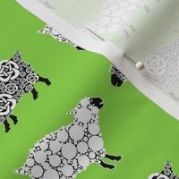 Cottonball Celtic Sheep on green