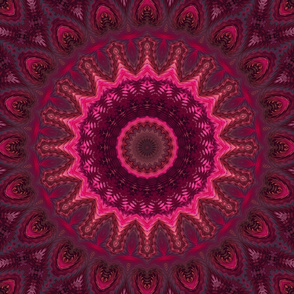 Burgundy pink kaleidoscope mandala ethn ic ornament