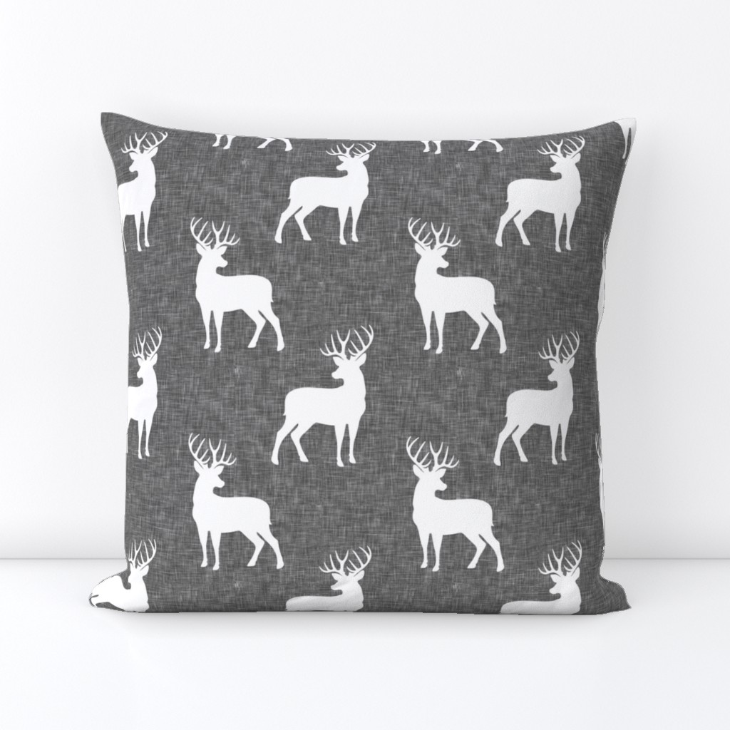 bucks on grey linen