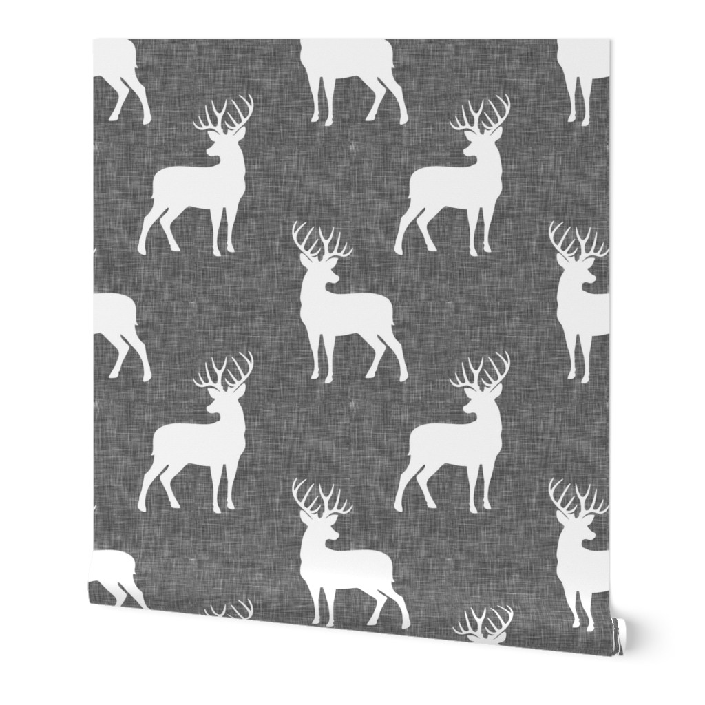 bucks on grey linen