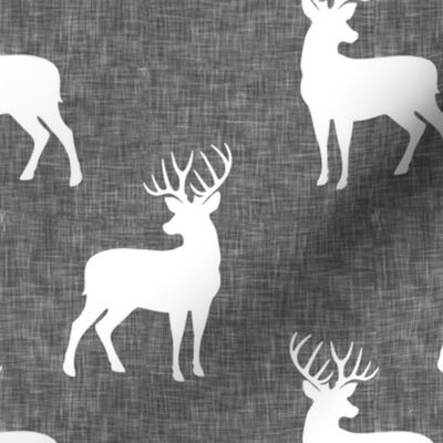 bucks on grey linen