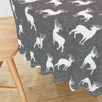 bucks on grey linen