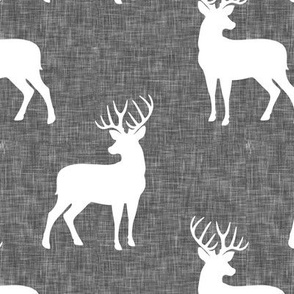 bucks on grey linen