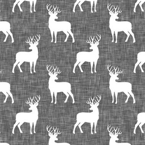 (small scale) buck on grey linen