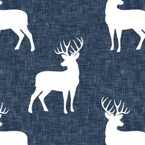 bucks on navy linen