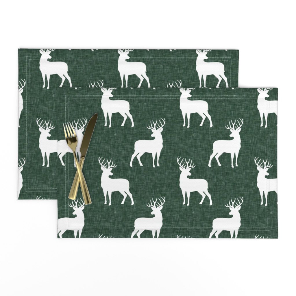 bucks on green linen