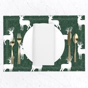 bucks on green linen