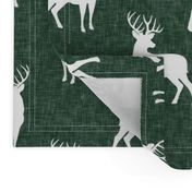 bucks on green linen