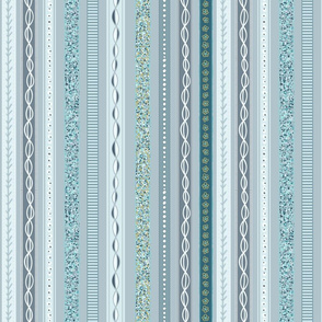 Ribbons Seamless Repeating Pattern on Blue
