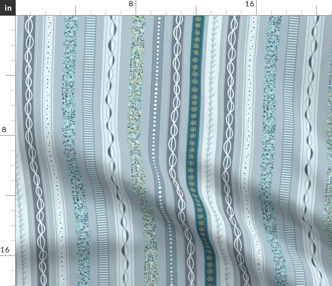 Ribbons Seamless Repeating Pattern on Blue