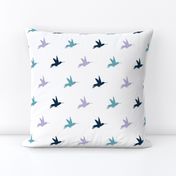 Hummingbirds - navy, Lavender and  teal