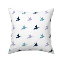 Hummingbirds - navy, Lavender and  teal