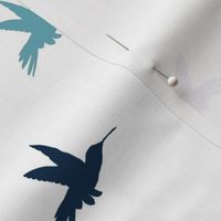Hummingbirds - navy, Lavender and  teal