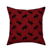  Moose Silhouette on Red