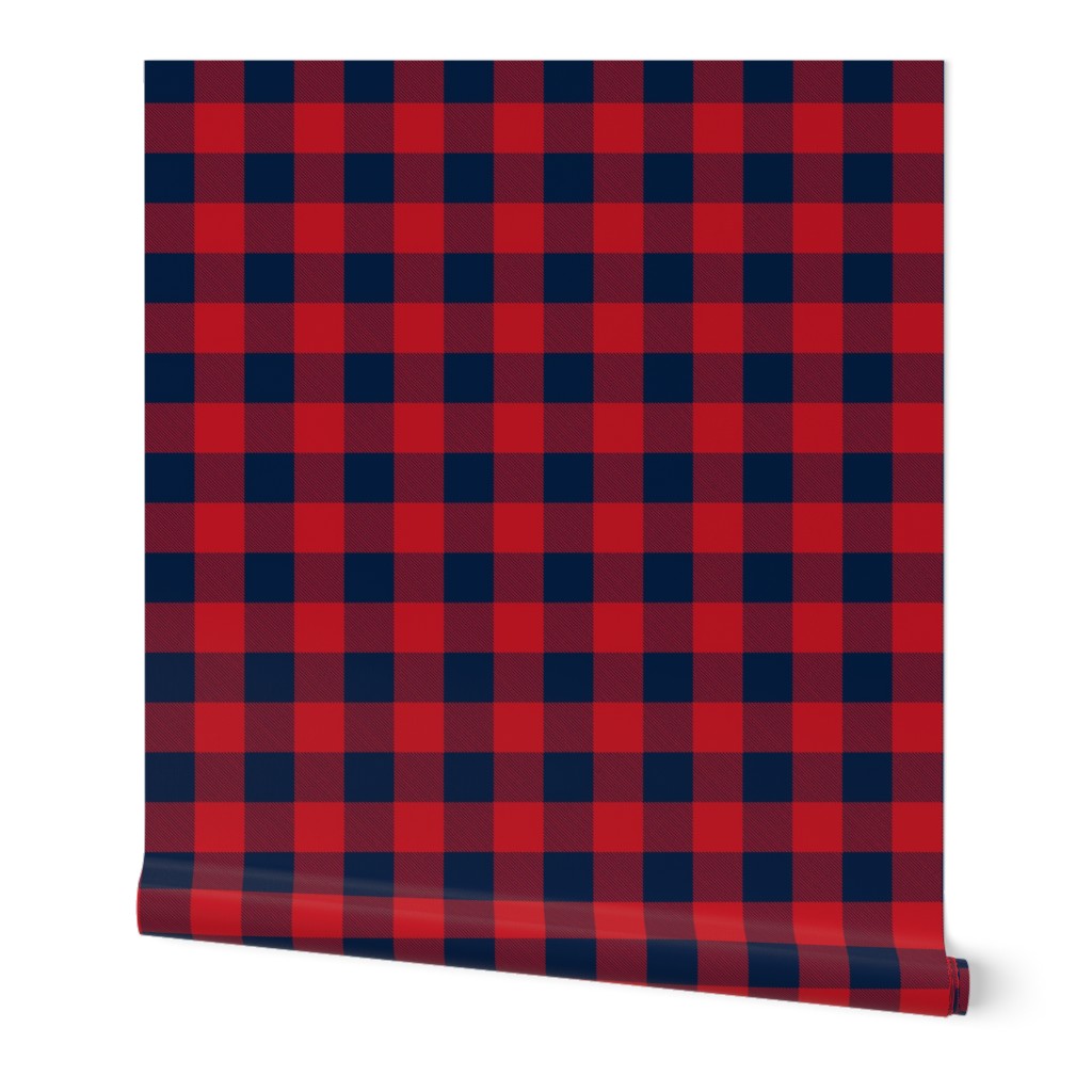 Buffalo Check in Red and Navy 2"