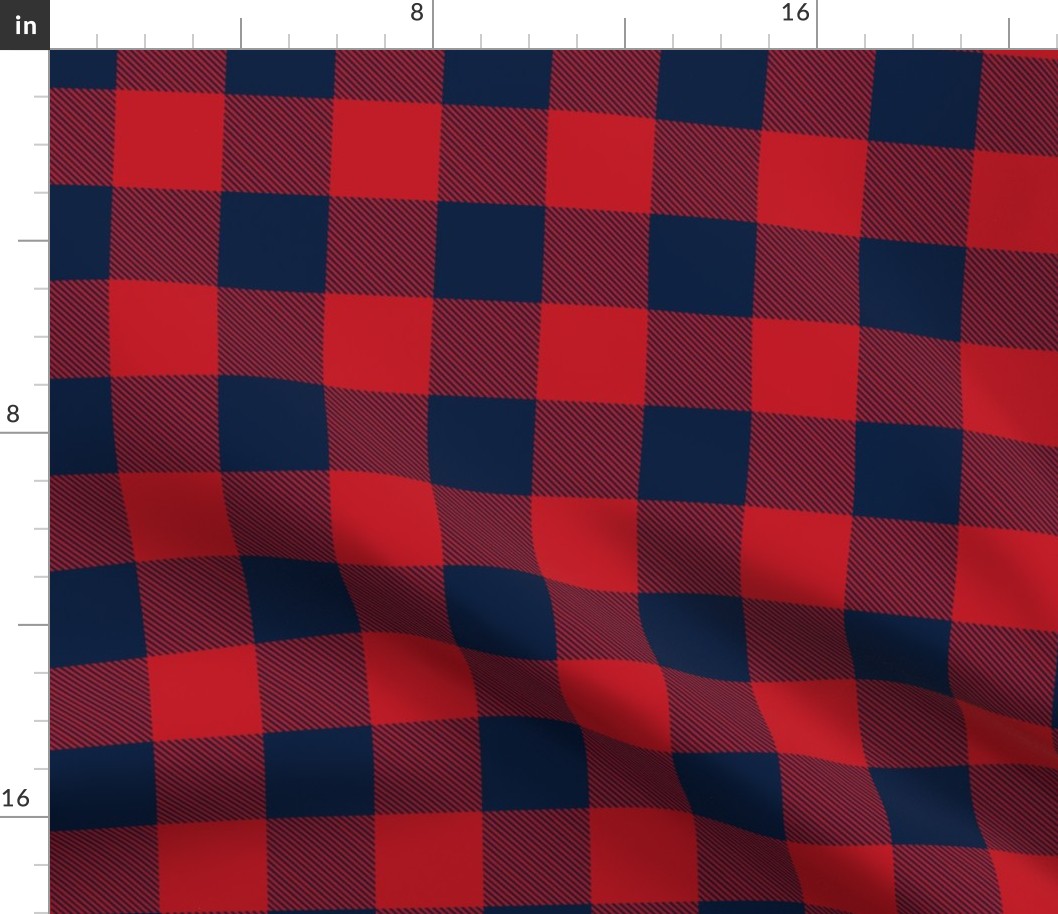 Buffalo Check in Red and Navy 2"