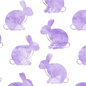 3" watercolor bunnies (purple) || easter fabric 