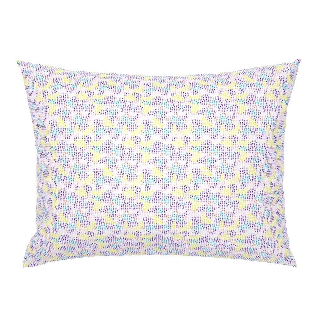 white mesh pattern with crayon background violet - yellow