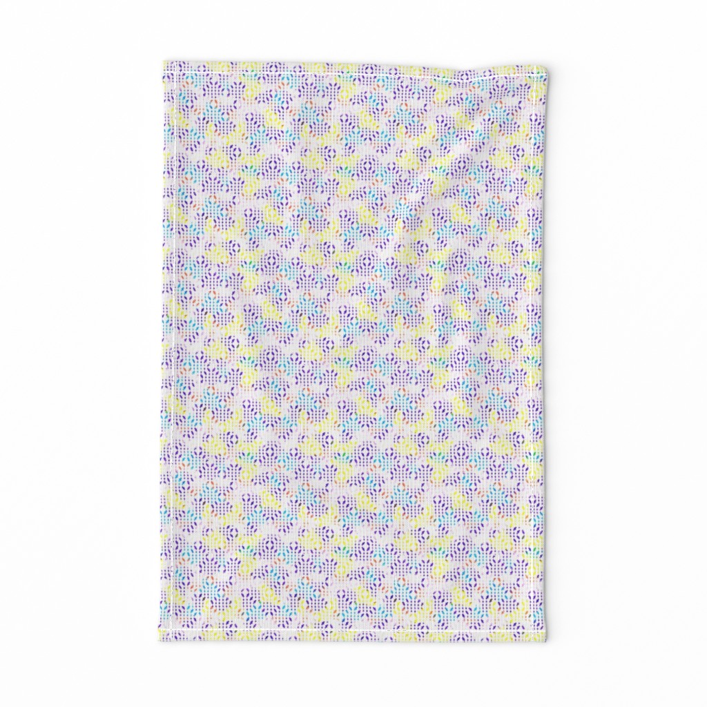 white mesh pattern with crayon background violet - yellow