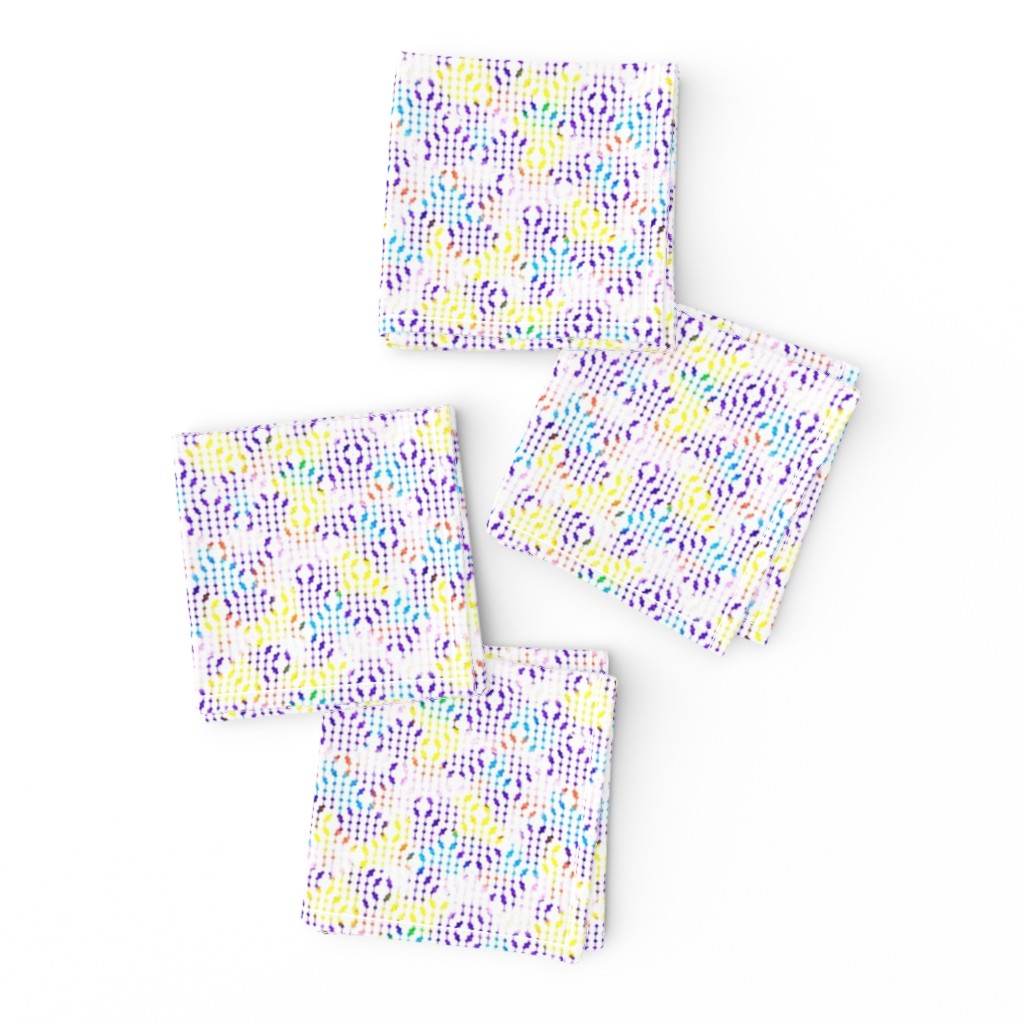 white mesh pattern with crayon background violet - yellow