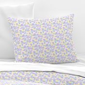 white mesh pattern with crayon background violet - yellow