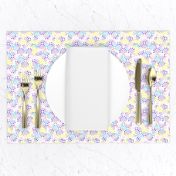 white mesh pattern with crayon background violet - yellow