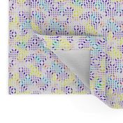 white mesh pattern with crayon background violet - yellow