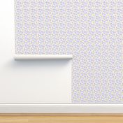 white mesh pattern with crayon background violet - yellow