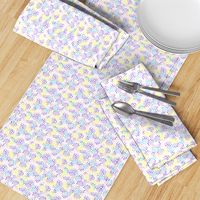 white mesh pattern with crayon background violet - yellow