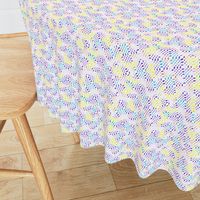 white mesh pattern with crayon background violet - yellow