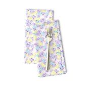 white mesh pattern with crayon background violet - yellow