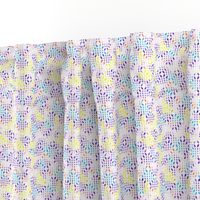 white mesh pattern with crayon background violet - yellow