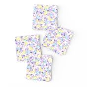 white mesh pattern with crayon background violet - yellow