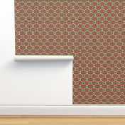 Mid Century Modern Honeycomb Pattern Rust Green