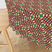 Mid Century Modern Honeycomb Pattern Rust Green