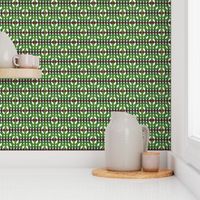 Mid century modern honeycomb pattern Green Brown