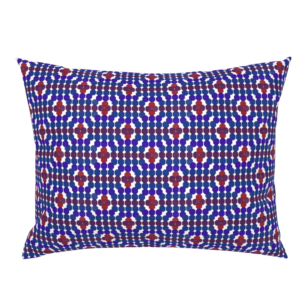 Mid century modern honeycomb pattern violet red on white 