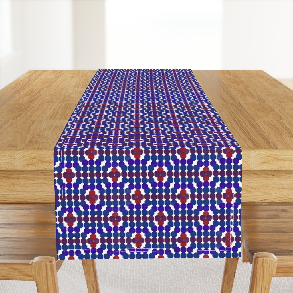 Mid century modern honeycomb pattern violet red on white 