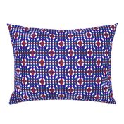 Mid century modern honeycomb pattern violet red on white 