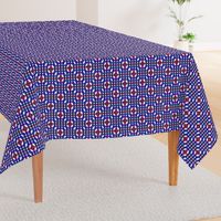 Mid century modern honeycomb pattern violet red on white 