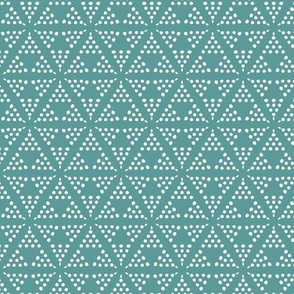 Retreat - Modern Geometric Dot Teal Blue